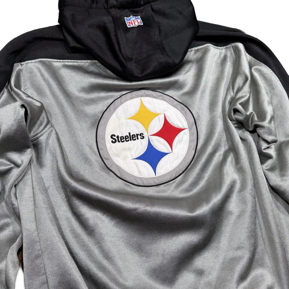 Y2K Reebok Pittsburgh Steelers NFL Logo Hoodie Sweatshirt - Picture 4 of 7